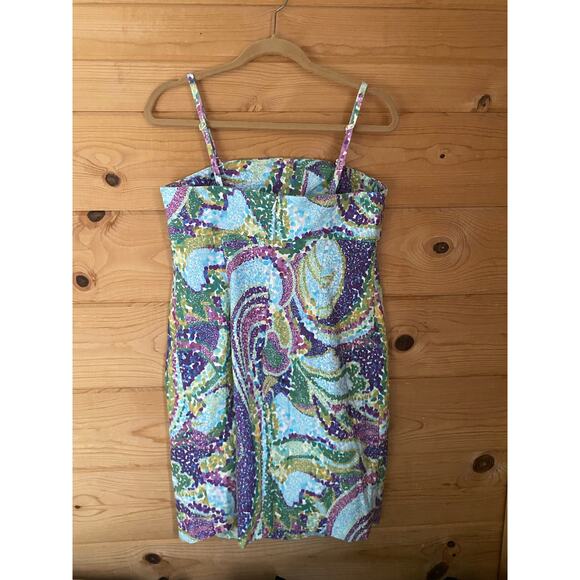 A Pea in the Pod maternity multicolored summer mini dress with adjustable straps - Picture 5 of 8